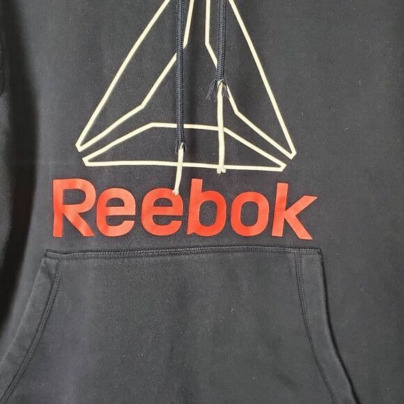 Mens Rebock Size Medium Navy Hooded Sweater - Picture 3 of 5